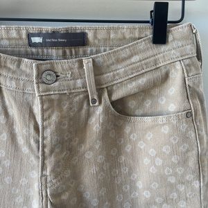 Levi Tan Cream White Patterned Skinny Jeans Women’s 4